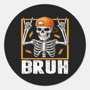 Adesivo Pedra do Esqueleto no Bruh Halloween para Homens M