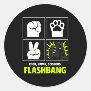 Adesivo Pedra papel tesoura flashbang patas de gato engraç