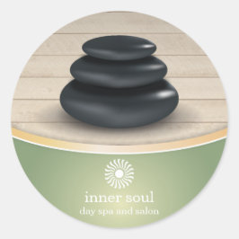 Adesivo Pedras de Massagem na Madeira Spa Green