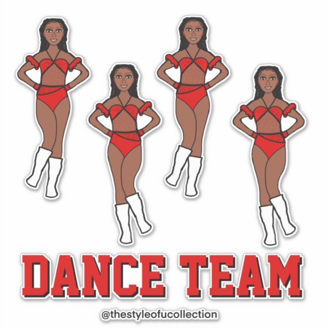 Adesivo Pedras de Rosa da Equipe de dança Personalizada (Frente)