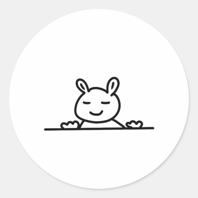 Adesivo Peekaboo Rabbit Cartoon Sketch Classic (Frente)