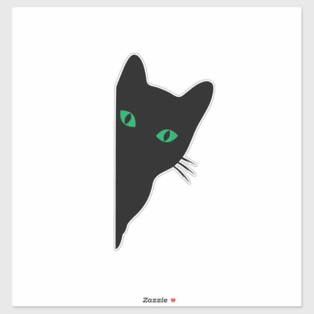 Adesivo Peeking-Cat-Silhouette-Decal-Notebook-Laptop De Ca (Folha)