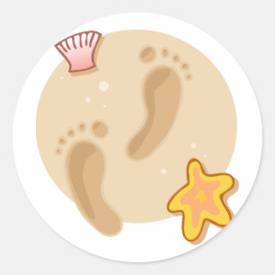 Adesivo Pegadas de Casamento de Praia