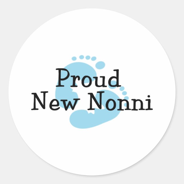 Adesivo Pegadas do Bebê Menino Novo Nonni Orgulhoso (Frente)