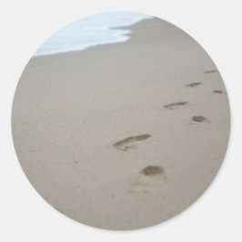 Adesivo Pegadas em uma praia branca em Moçambique