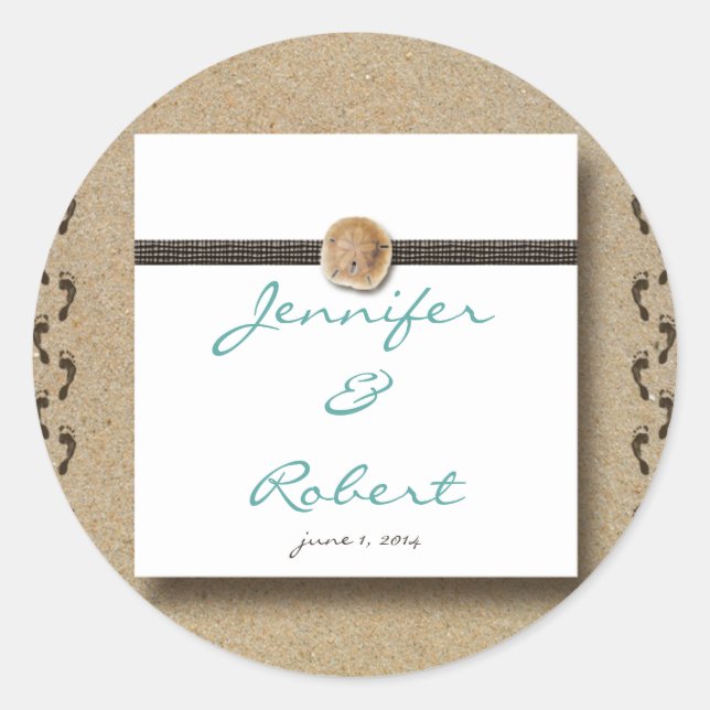 Adesivo Pegadas no Selo de Envelope de Areia (Frente)