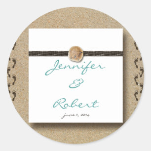 Adesivo Pegadas no Selo de Envelope de Areia