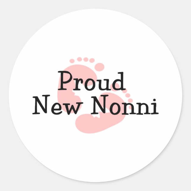Adesivo Pegadas Orgulhosas da Nova Bebê Nonni Menina (Frente)