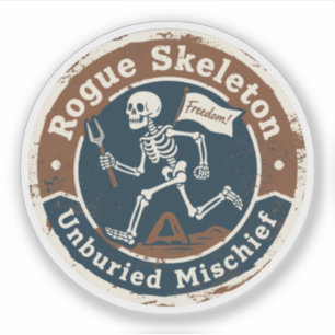 Adesivo Pegadinha Arqueológica do Esqueleto Desonesto