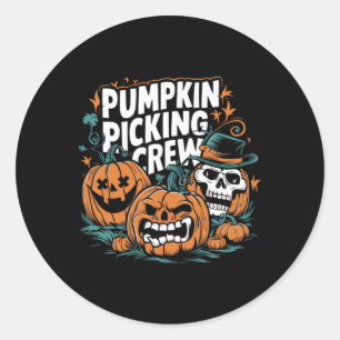 Adesivo Pegando a Tripulação Engraçada Pumpkin Patch Figur