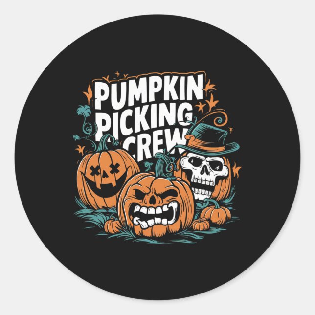 Adesivo Pegando a Tripulação Engraçada Pumpkin Patch Figur (Frente)