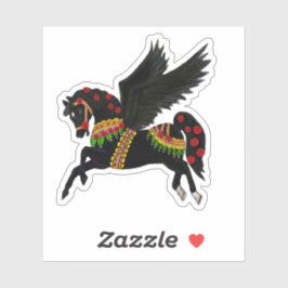 Adesivo Pegasus Carrossel Preto Kayemess