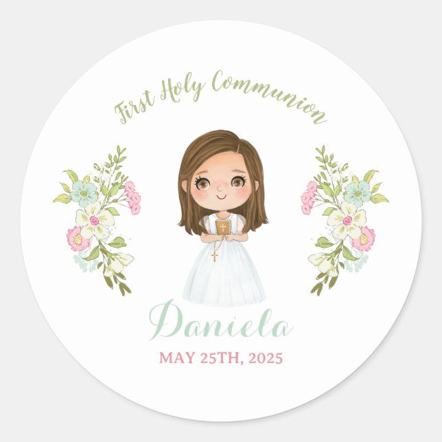Adesivo Pegatina DANIELA Primera comunión (Frente)