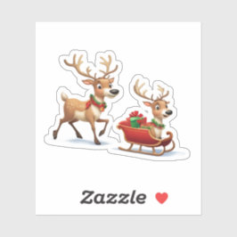 Adesivo Pegatina Festive Christmas Reindeer Sticker
