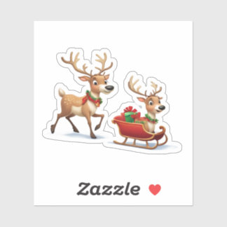 Adesivo Pegatina Festive Christmas Reindeer Sticker