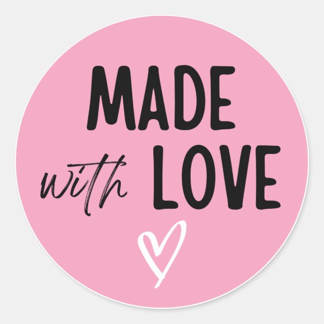 Adesivo Pegatina hecha con amor ideal para pequeña (Frente)