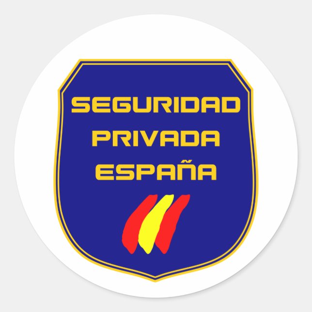 Adesivo Pegatina Seguridad Privada España Placa Azul (Frente)