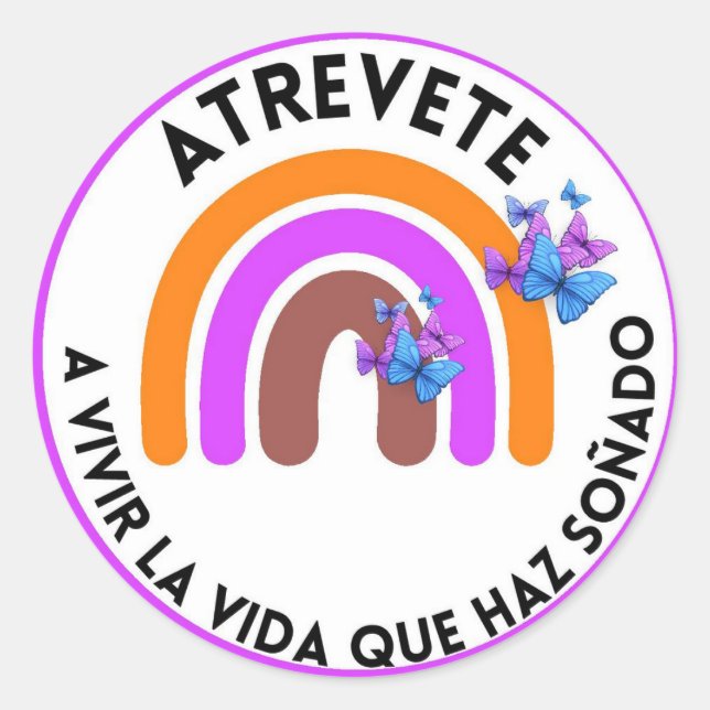 Adesivo Pegatina/ Stickers redondo con frase motivadora (Frente)