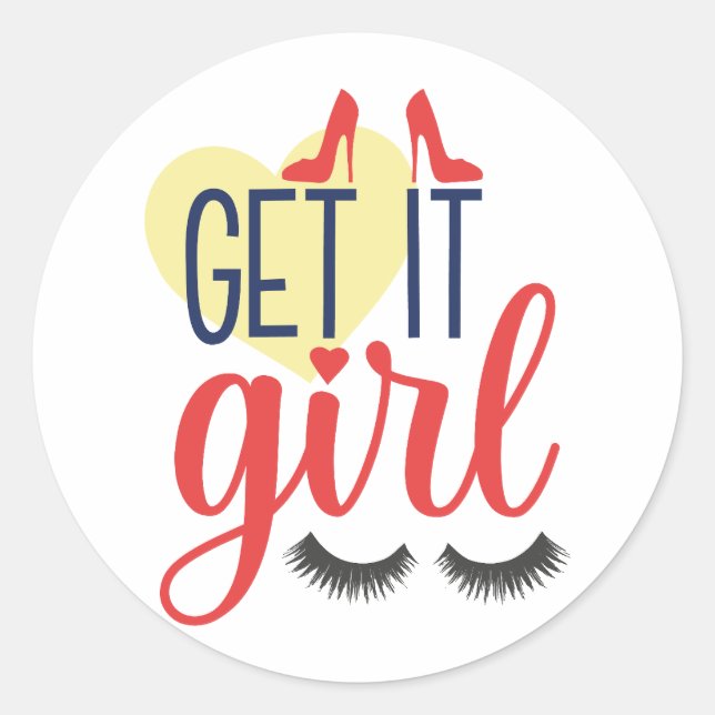 Adesivo Pegue, garota! empoderamento feminino (Frente)