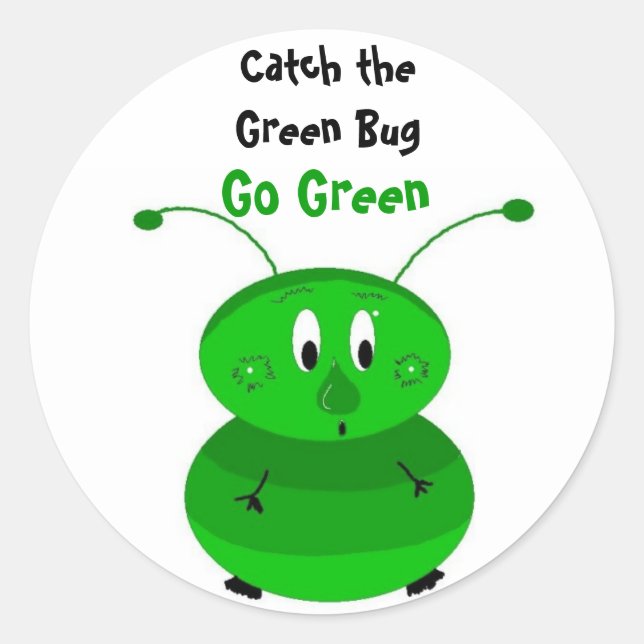 Adesivo Pegue o Bug Verde (Frente)