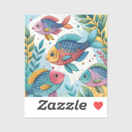 Adesivo Peixe-arco-íris submarino