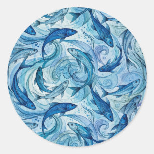 Adesivo Peixe Azul Místico Fluindo Harmonia