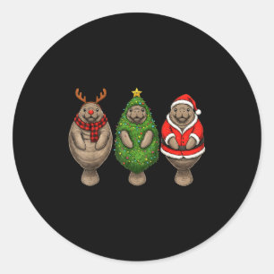 Adesivo Peixe-boi do Natal Retro Papai Noel Rena