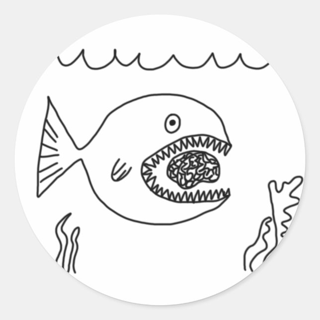 Adesivo Peixe come cérebro (Frente)