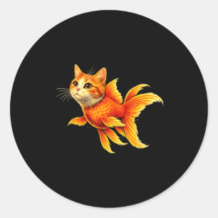 Adesivo Peixe dourado engraçado híbrido de gato animal fof