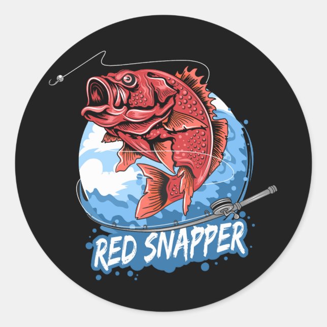 Adesivo peixe-gato-vermelho-pescador-trabalho de arte (Frente)