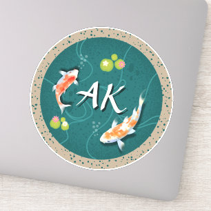 Adesivo Peixe Koi na lagoa 3d realista personalizado inici