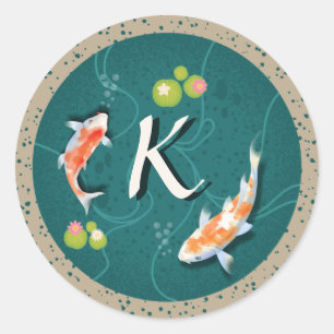 Adesivo Peixe Koi na lagoa 3d realista personalizado inici