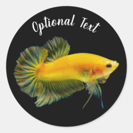 Adesivo Peixe Lutador Betta Amarelo