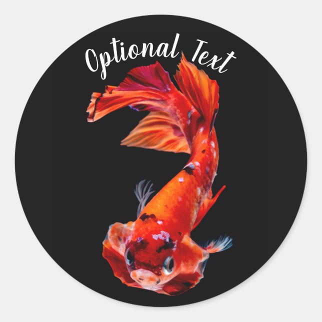 Adesivo Peixe Lutador Betta Koi Laranja (Frente)