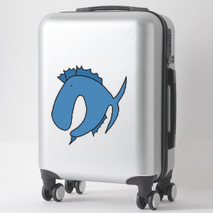 Adesivo Peixe magro azul