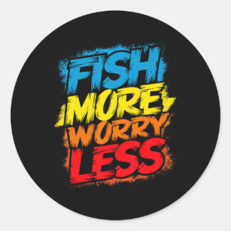 Adesivo Peixe Mais Preocupe Menos Engraçado Fofo Brilhante