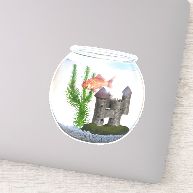 Adesivo Peixe-miolo-dourado-aquário (Detalhe)