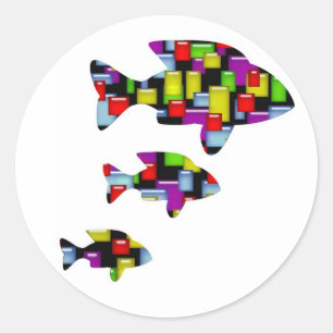 Adesivo peixe mosaico