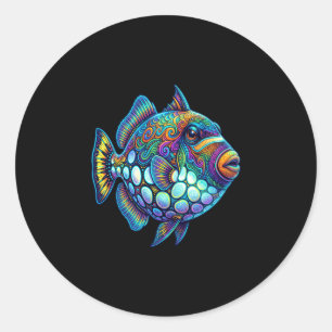 Adesivo Peixe-porco-palhaço colorido arte abstrata do ocea