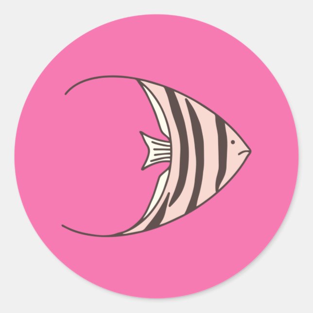 Adesivo Peixe rosa fofo (Frente)
