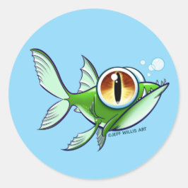 Adesivo PEIXE ZANGADO - OLHO VERMELHO Sobre AZUL por Jeff