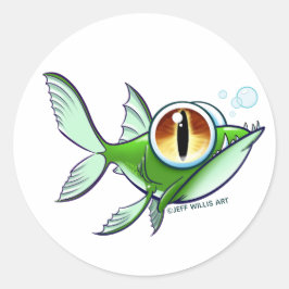 Adesivo PEIXE ZANGADO - OLHO VERMELHO Sobre BRANCO por Jef