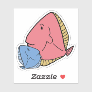 Adesivo Peixes azuis e amarelos