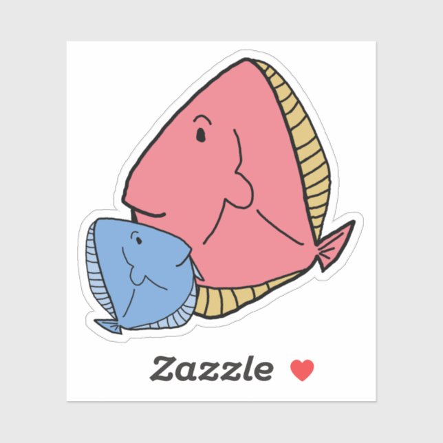 Adesivo Peixes azuis e amarelos (Folha)