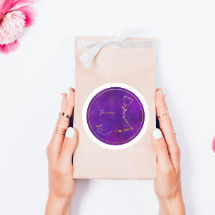 Adesivo Peixes: Constelação de Folha de Ouro de Sinal Zodi