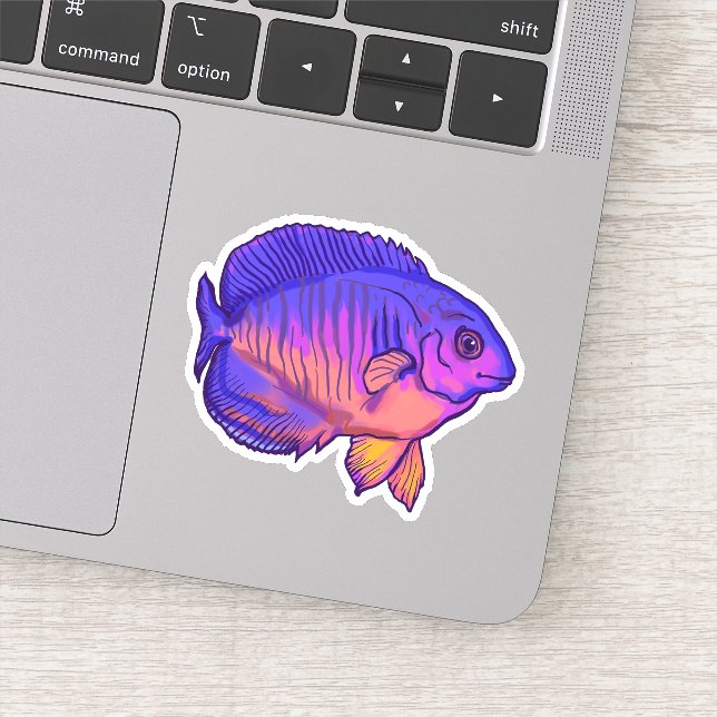 Adesivo Peixes de beleza coral, oceano tropical submarino (Detalhe)