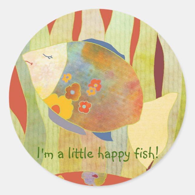 Adesivo Peixes Flores Felizes (Frente)