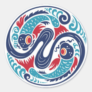 Adesivo Peixes gêmeos