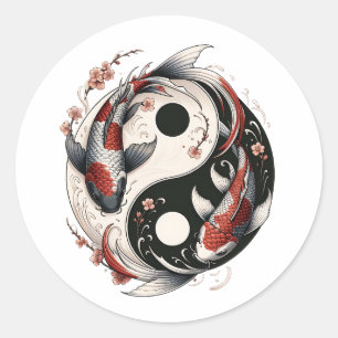 Adesivo Peixes Koi Japoneses Yin e Yang