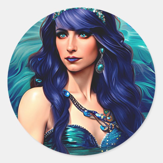 Adesivo Peixes Mermaid Queen Original Fantasy art (Frente)